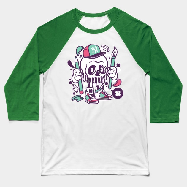 The starving artist Baseball T-Shirt by Superfunky